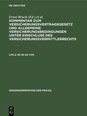 cover image of §§ 16–42 VVG